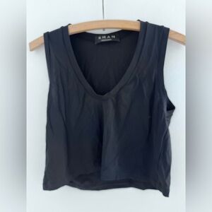 Shan black v neck crop top